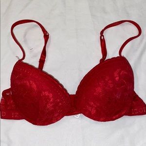 IZOD RED PUSH UP LACE BRA